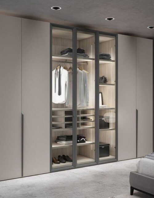 Modern Wardrobe-Sleek & Transparent Storage Solution